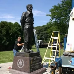 Life size monument of a man in bronze
