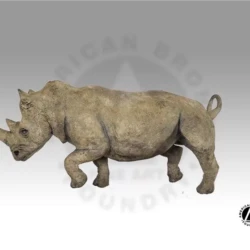 bronze sculpture of a life like rhino
