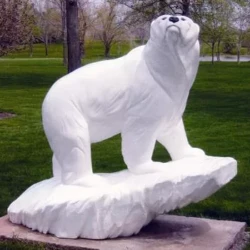 Bronze sculpture public art of white polar bear