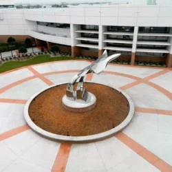 stainless steel statue of a airplane