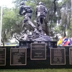life size bronze statue and plaques for the Vietnam war memorial