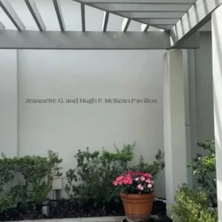 Bronze letters for donor name in a pavilion