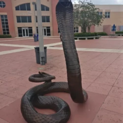 bronze snake sculpture high school mascot monumental in size