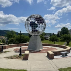 Stainless steel fabricated globe with chrome countries
