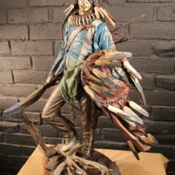 colorful Bronze statue of an indian