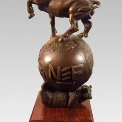 NEF-Copy bronze statue of a bull, horse and world