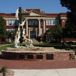 Tabor-College-Cross-bronze public art monument