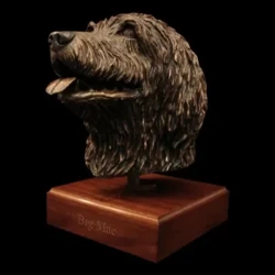 bronze dog urn, bronze pet memorial of a dogs head