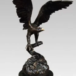 bronze animal sculpture of a small eagle custom award and custom trophy