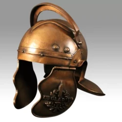 Bronze sculpture of a gladiator helmet
