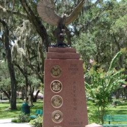 Bronze memorials eagle sculpture and plaques