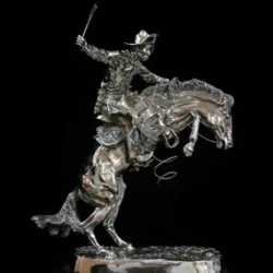 silver-sculpture-bronco-buster by remington
